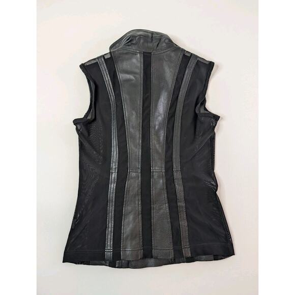 Anatomie Leather And Mesh Moto Style Vest Black Size Small - Picture 7 of 10